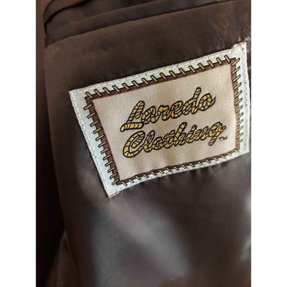 Laredo Clothing Ivory Stripe Western Sport Coat Blazer Micro Suede Yoke XL 44R - Picture 4 of 8